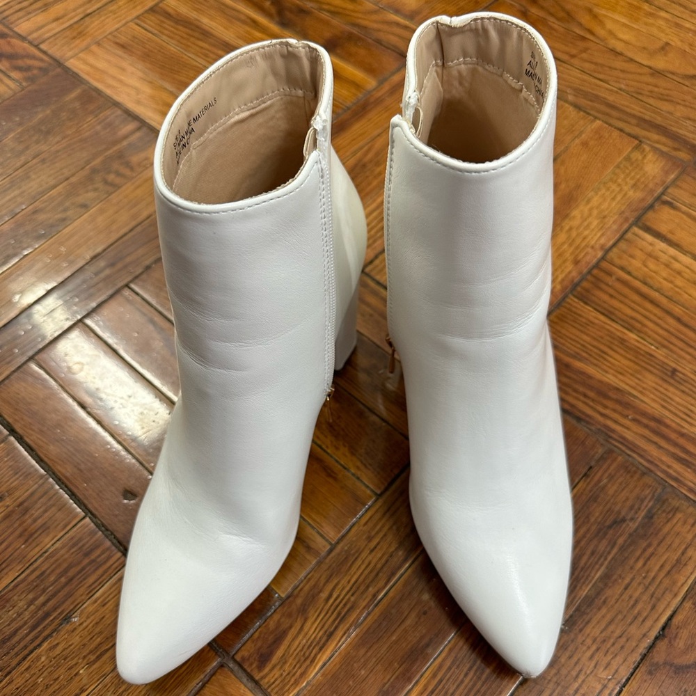 Ottava White High Heel Booties